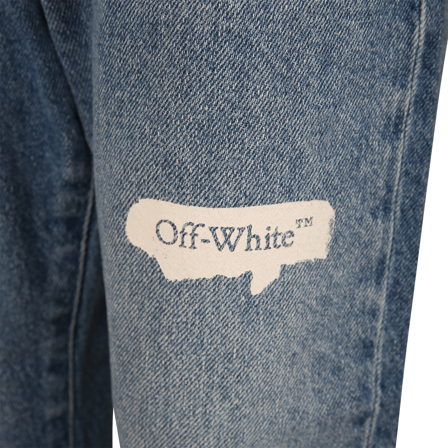 OFF-WHITE OFF-WHITE KIDS PAINT GRAPHIC LOGO PATCH JEANS