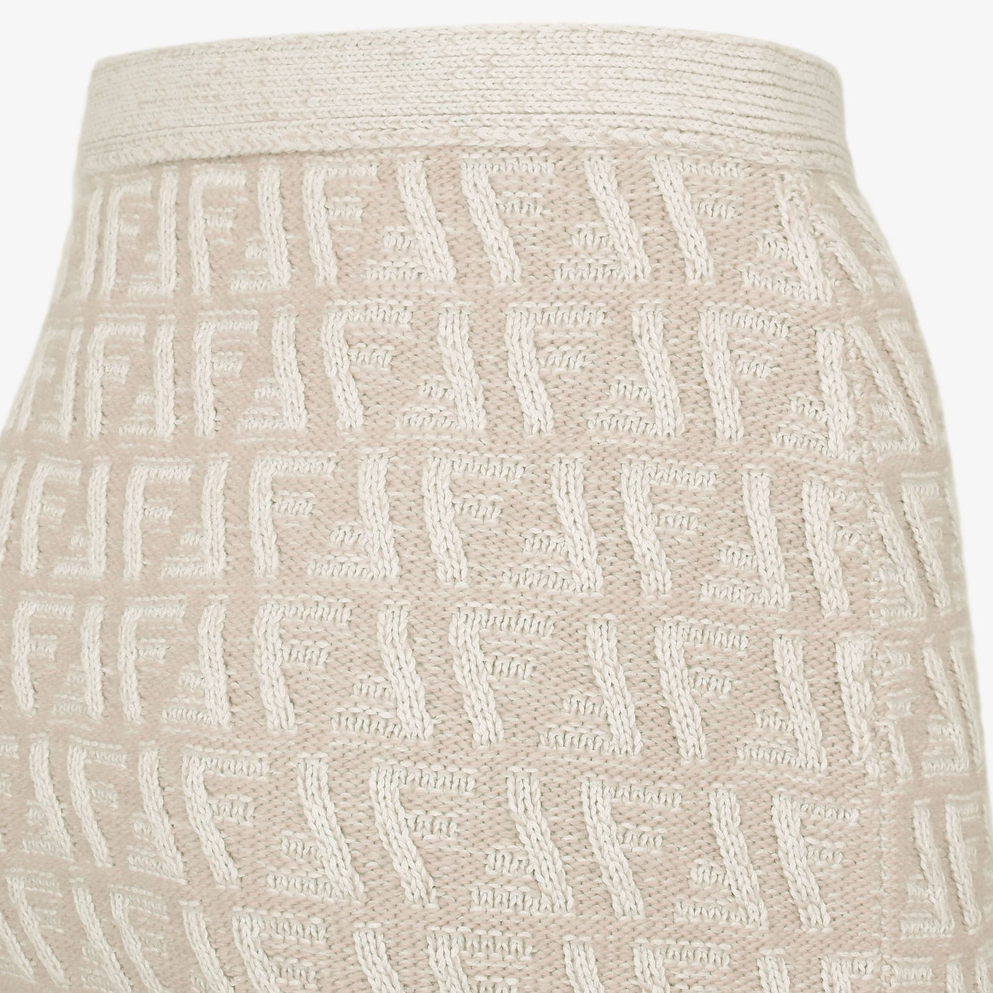 Fendi Beige Ff Cashmere And Wool Mini Skirt In Nude