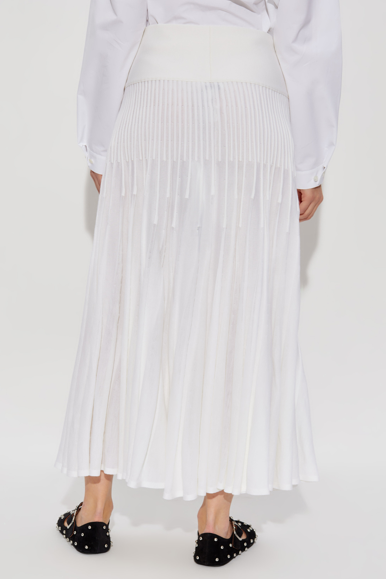 Alaïa Alaia Long White Woollen Coat Women In White