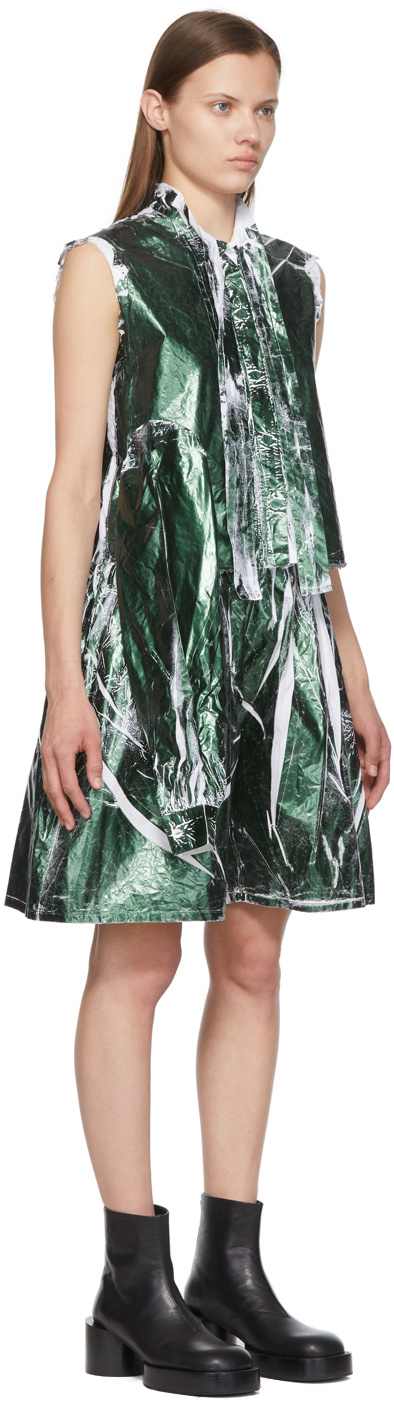 Mm6 Maison Margiela Green Logo Printed Shirt In Multicolor