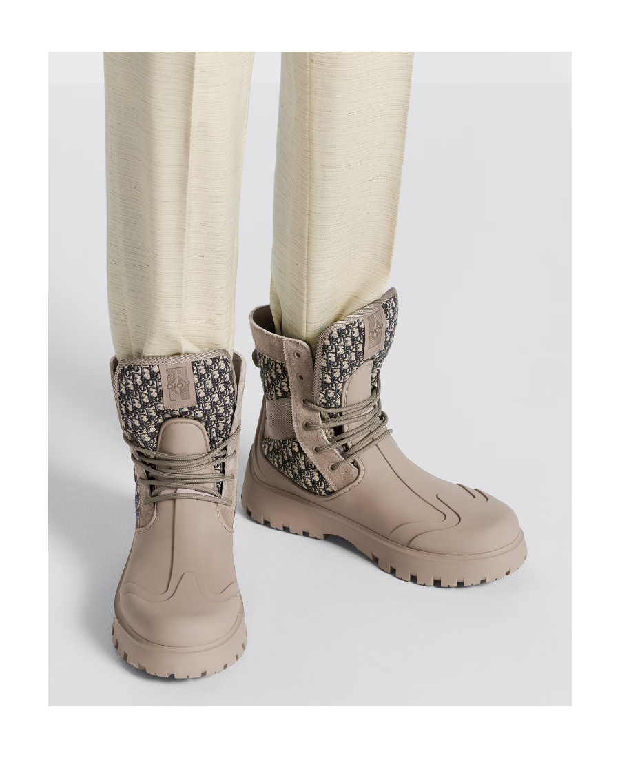 Shop Dior Garden Lace-up Boots In Brown