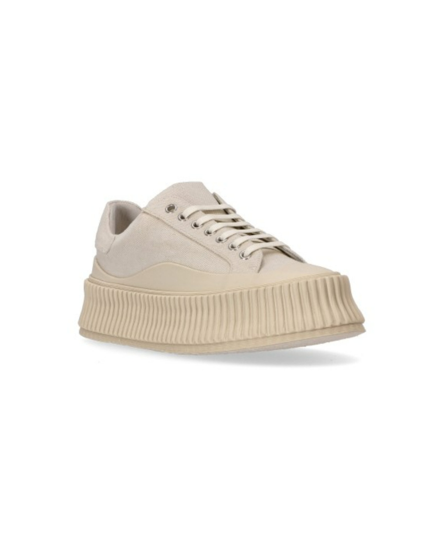 Jil Sander Thick-soled Lace-up Casual Shoes In Neutral