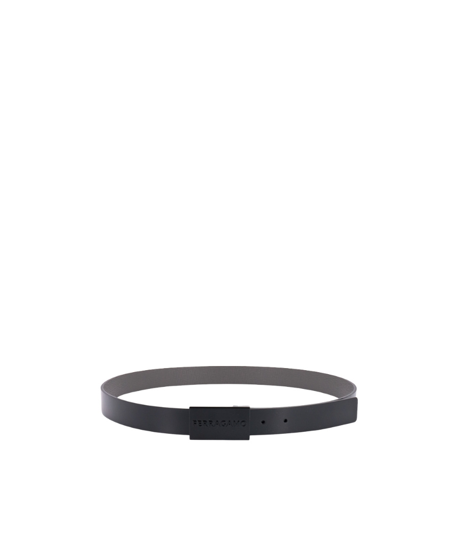 Ferragamo Adjustable Buckle Belt In Black