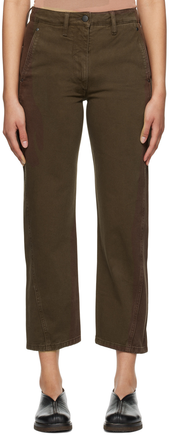 Lemaire Four-pocket Straight Trousers In Brown