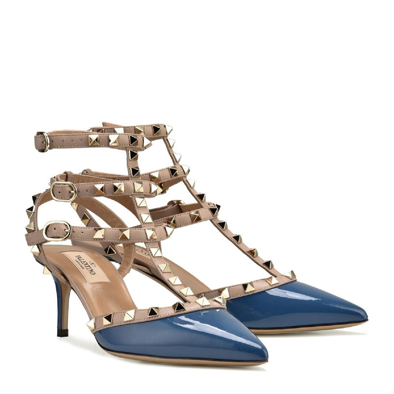 Valentino Pointed Riveted High Heels In Multicolor