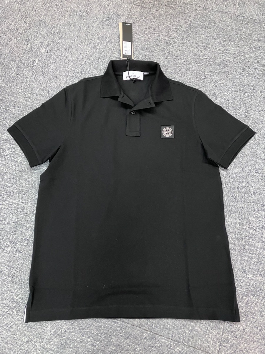 Shop Stone Island Compass Patch Short-sleeved Polo Shirt In Black