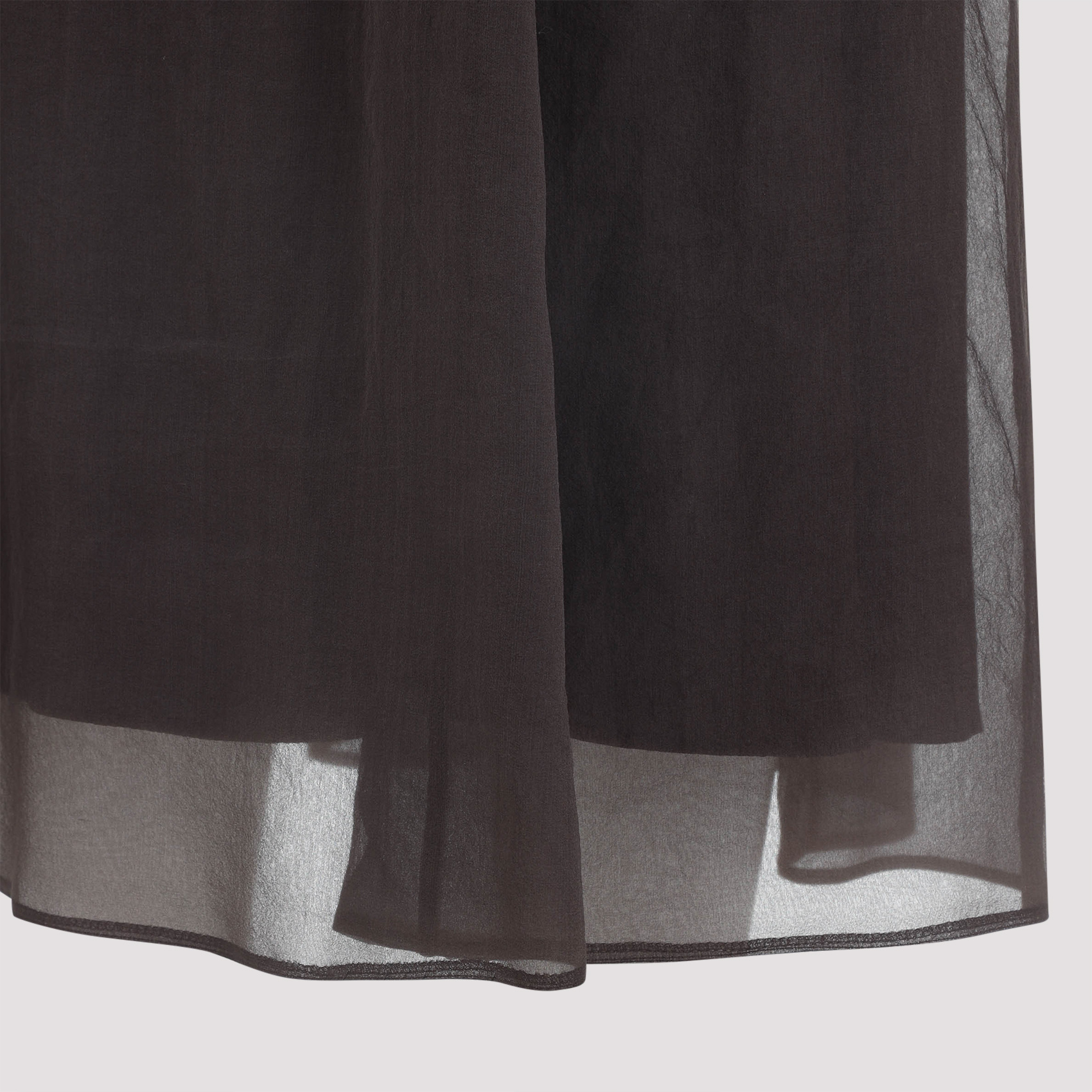 Brunello Cucinelli Women Brown Crispy Silk Circle Skirt In Black