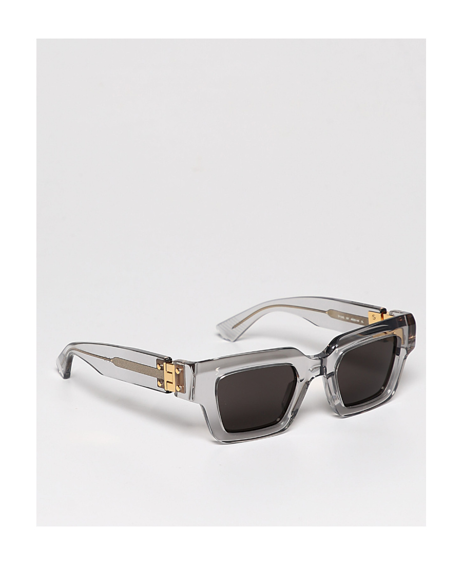 Bottega Veneta Hinge Square-frame Sunglasses In Gray