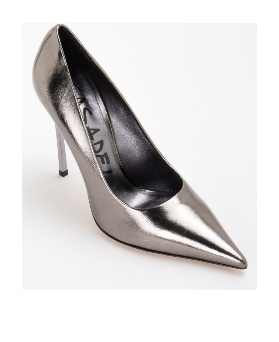 Casadei Superblade 100mm Metallic-finish Pumps In Gray