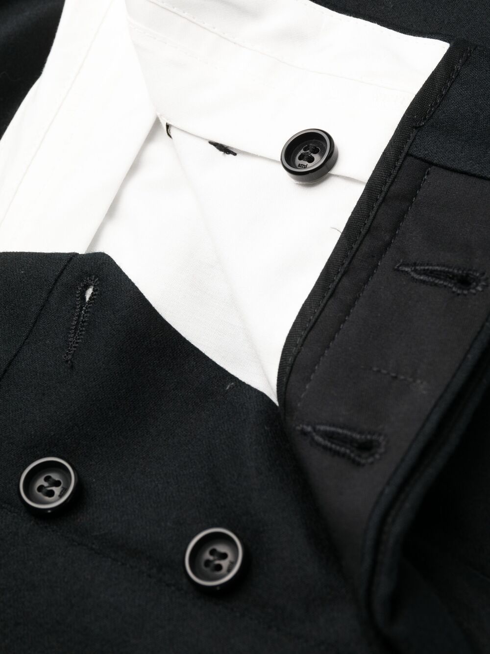 Shop Ami Alexandre Mattiussi Straight-leg Tailored Trousers In Black
