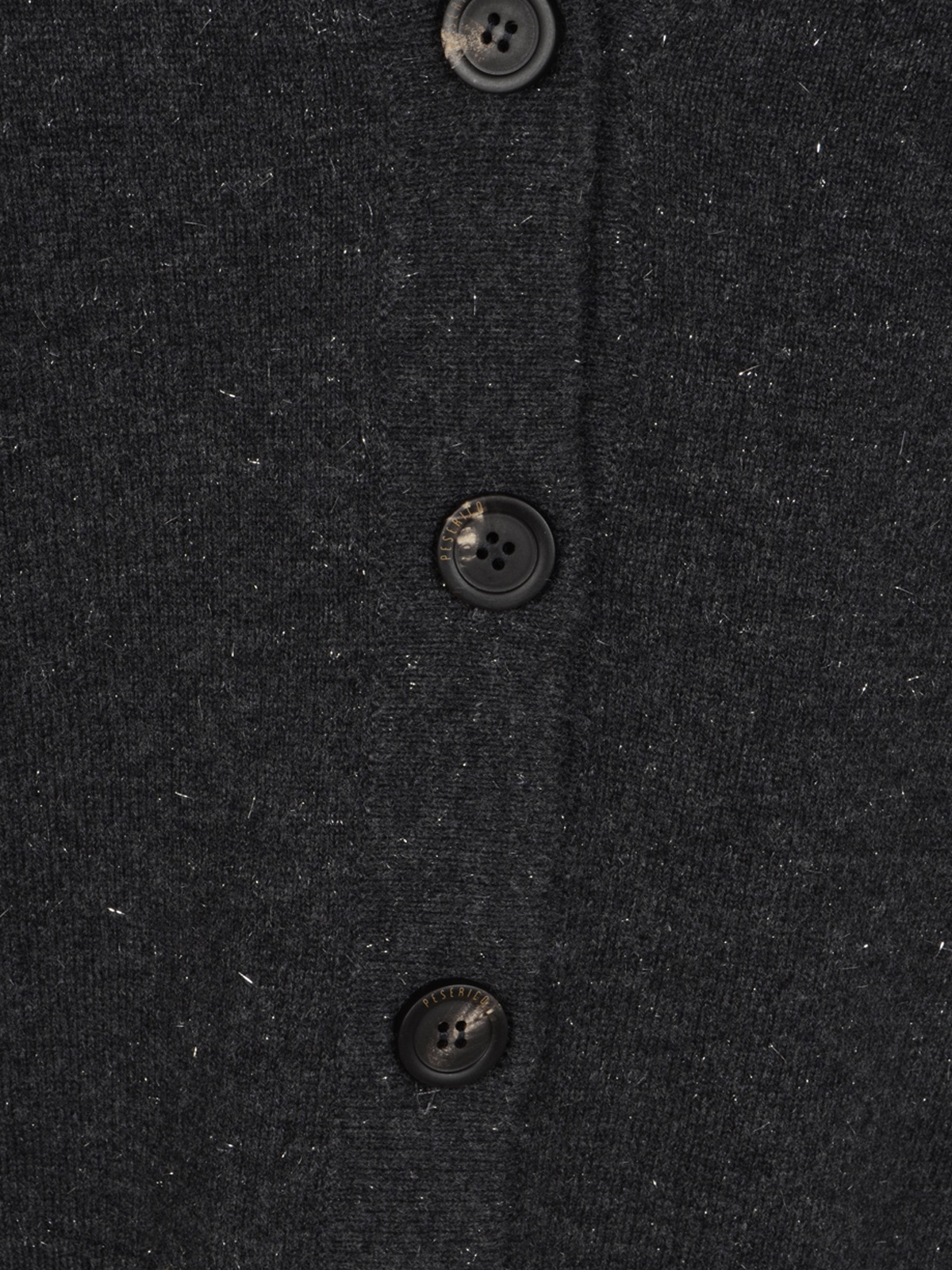 Peserico Button V-neck Sweater In Black