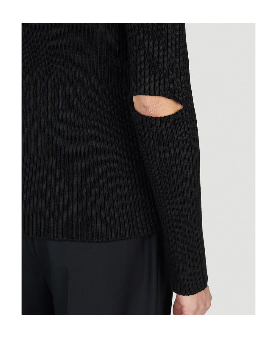 Alexander Mcqueen Eyelet Embellished Jumper In Black