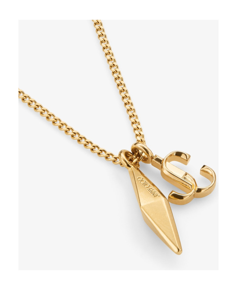 Jimmy Choo Diamond Jc Chain Necklace In Yellow
