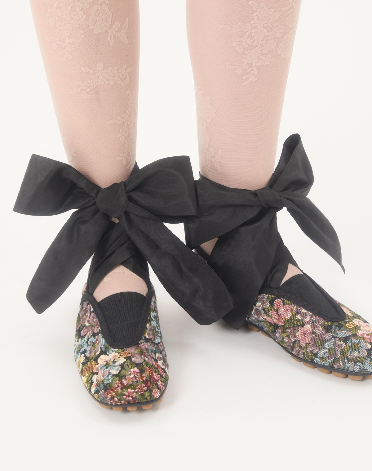 Valentino Rythmika Ballerina In Après L'hiver Jacquard Fabric In Multi