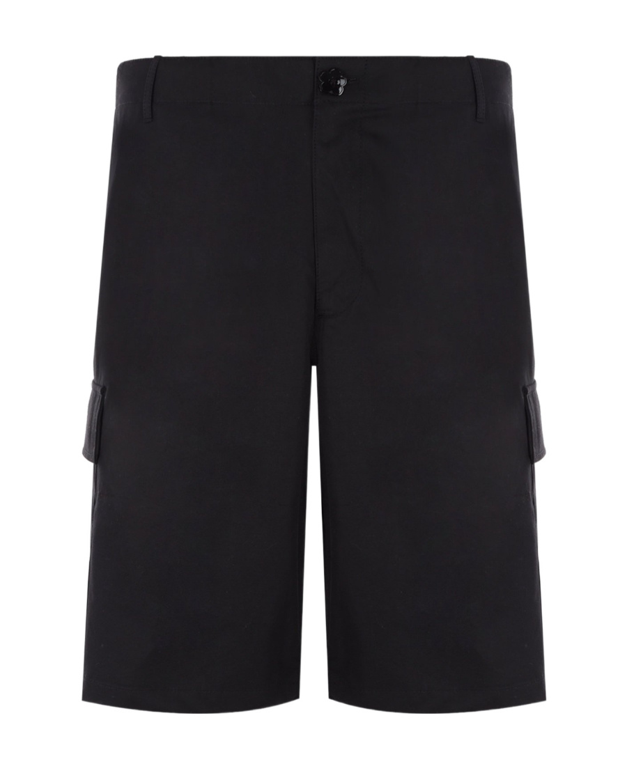 Kenzo Logo-patch Cotton Bermuda Shorts In Black