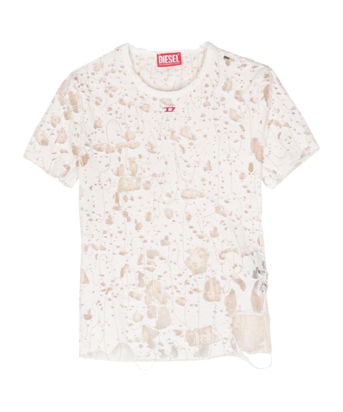 Diesel T-shirt Effetto Consumato T-uncyna In White