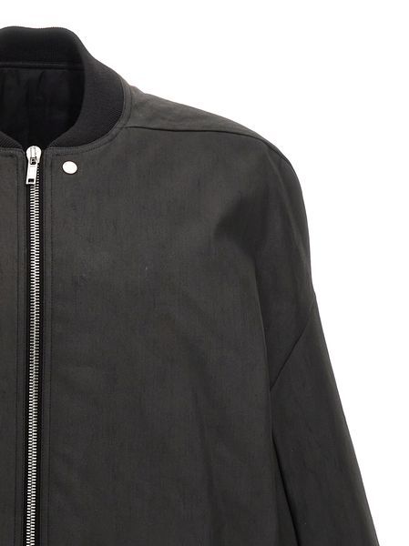 Rick Owens Classic Flight Leather Bomber Jacket In Black