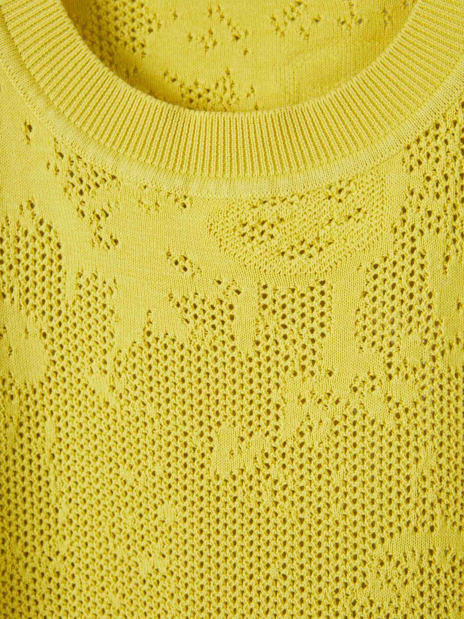 Fabiana Filippi Short-sleeved Knitted T-shirt In Yellow