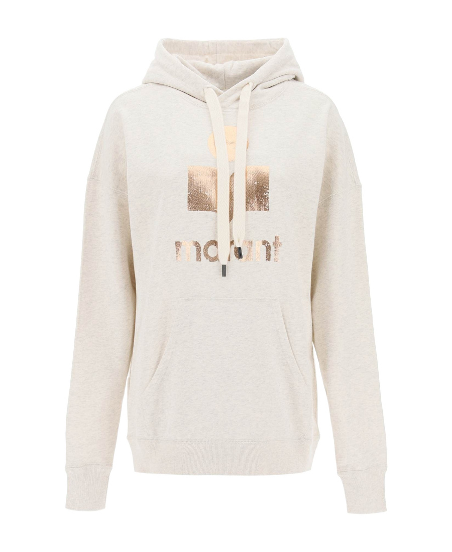 Isabel Marant Étoile Mansel Logo-print Drop-shoulder Hoodie In White