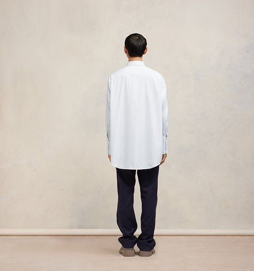 Ami Alexandre Mattiussi Striped Button Collar Shirt In White
