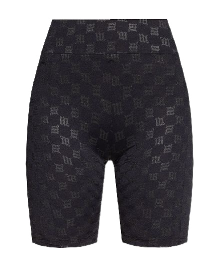 Misbhv Black Monogram Biker Shorts In Black