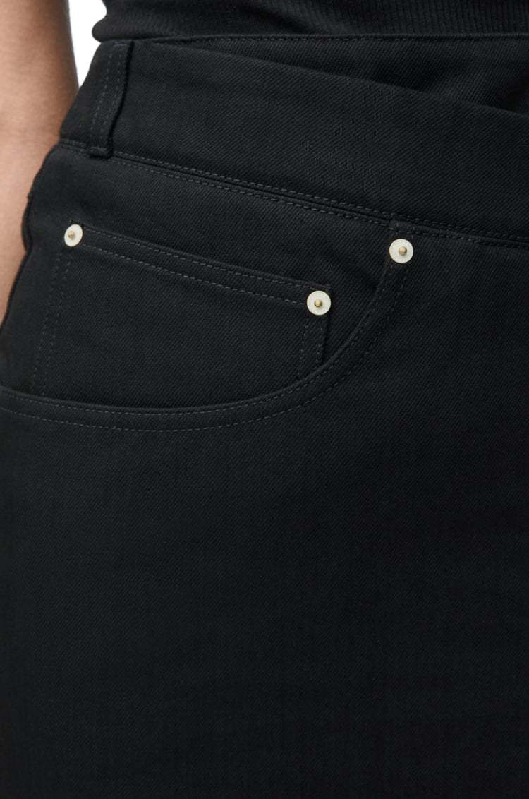 Shop Loewe Deconstructed Skirt In Denim In Black