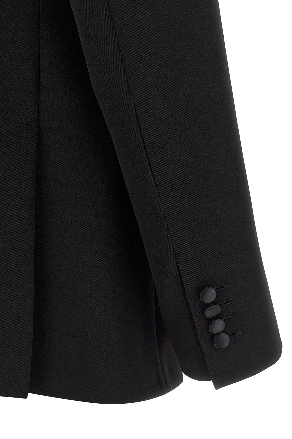Dolce & Gabbana Double-breasted Satin-lapel Jacket In Black