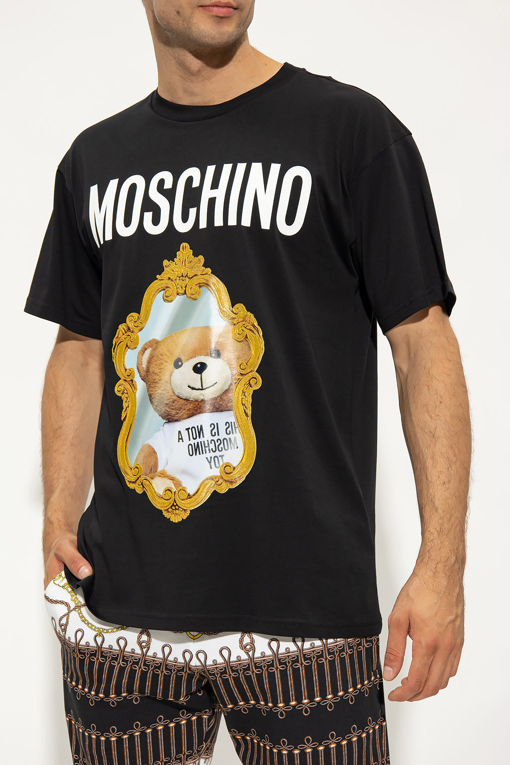 Moschino Item O-neck Short-sleeved T-shirt In Black