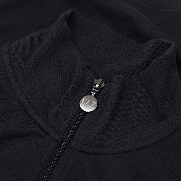Ea7 Vertical Collar Logo Two-piece Suit In Black