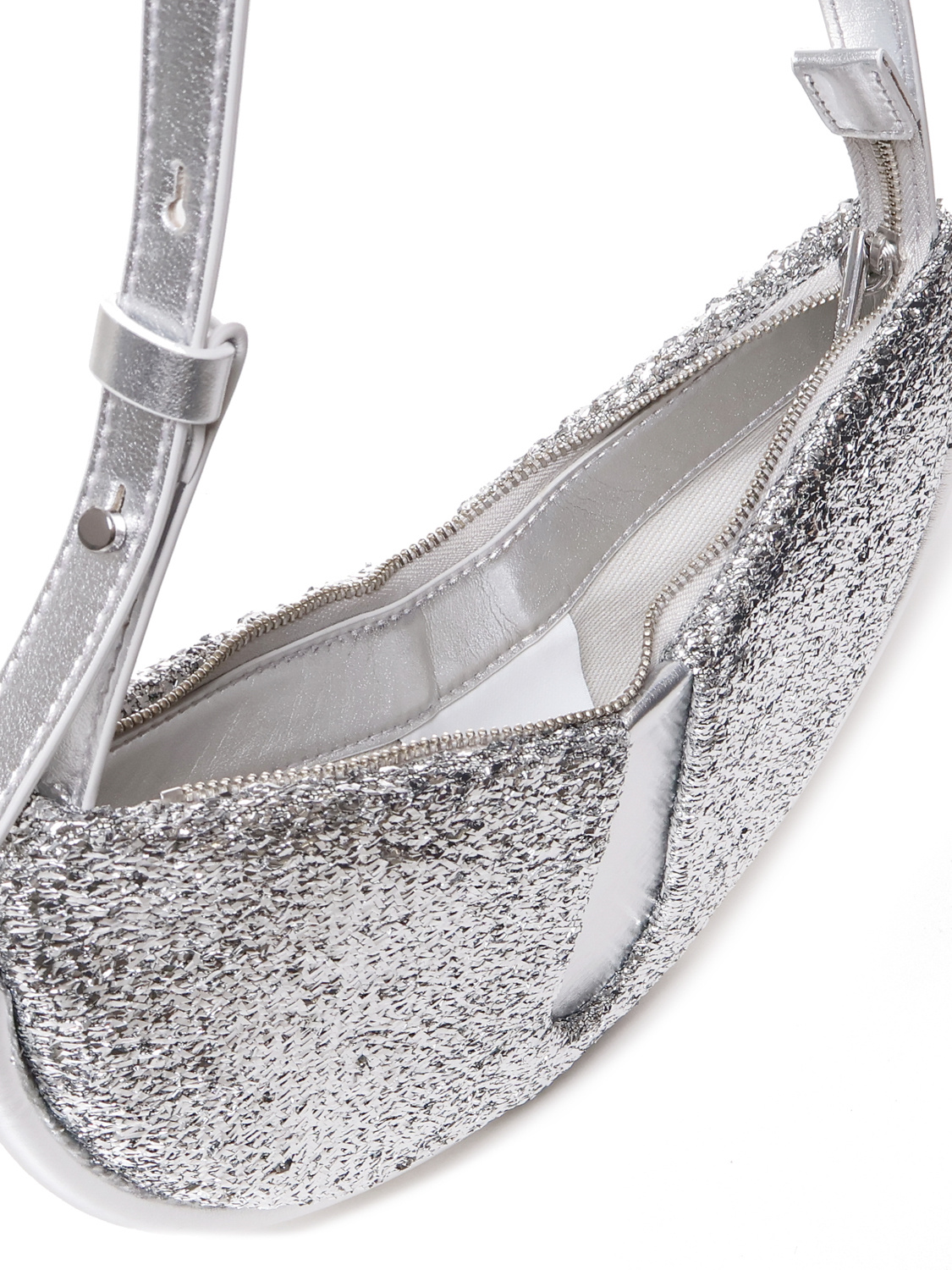 Themoirè Ebe Glittered Shoulder Bag In White