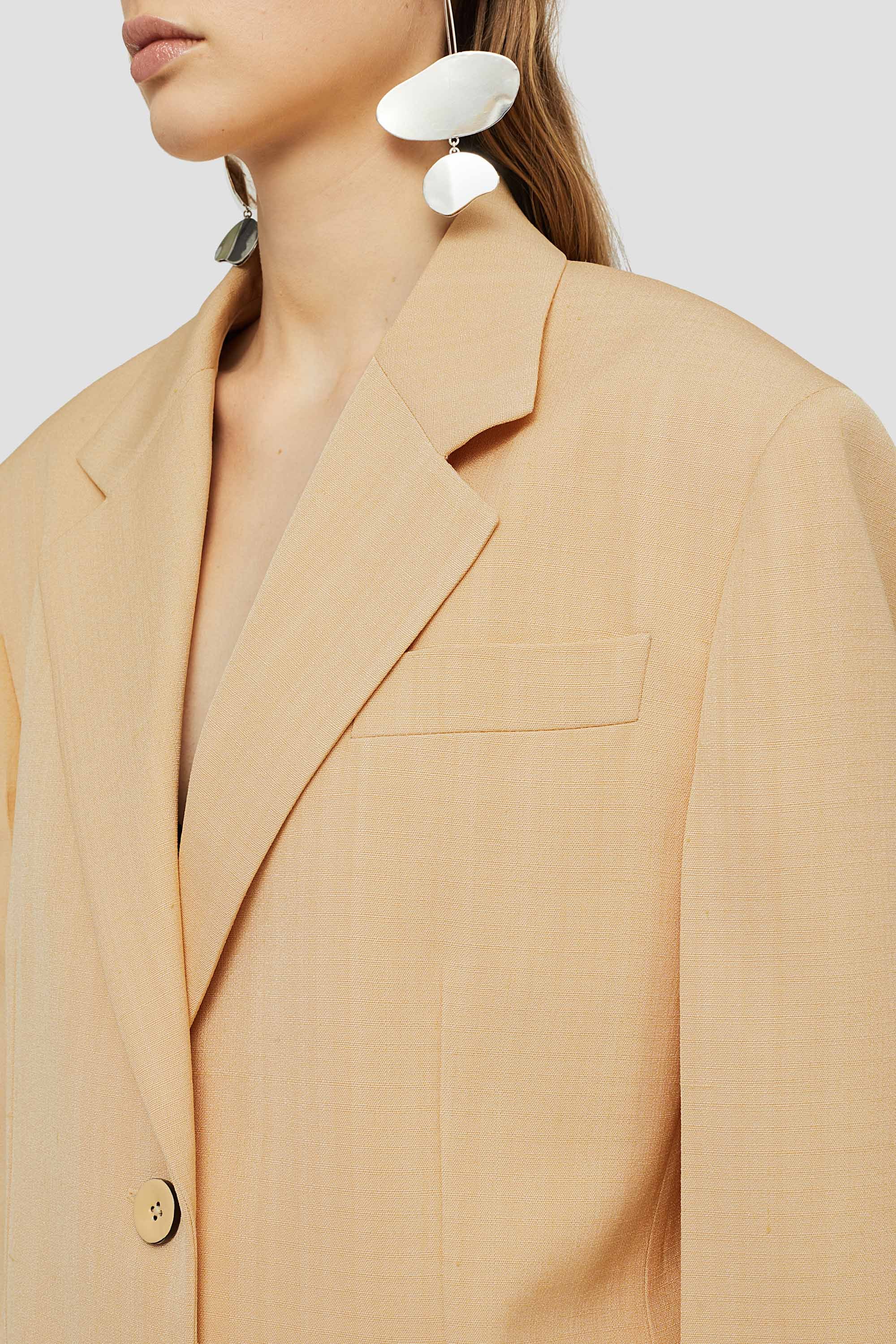 Jil Sander Single-breasted Crepe Blazer In Nude