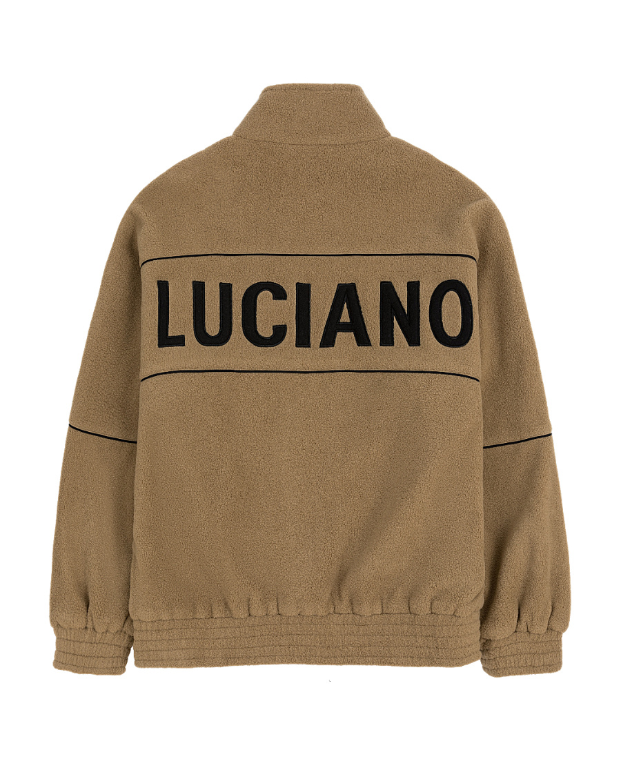 Charlie Luciano Stand-collar Logo Casual Jacket In Brown