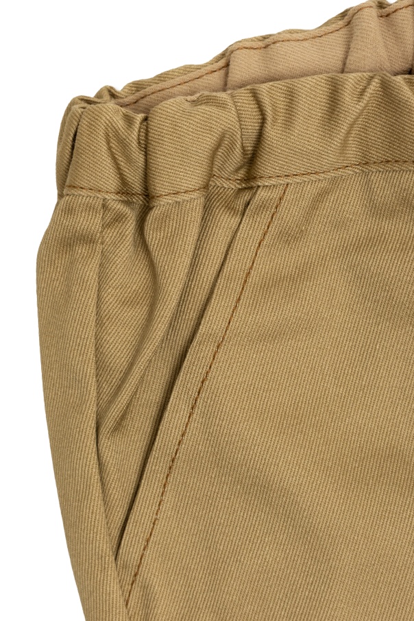 Bonpoint Jeudi Patch-pocket Elastic-waist Trousers In Brown