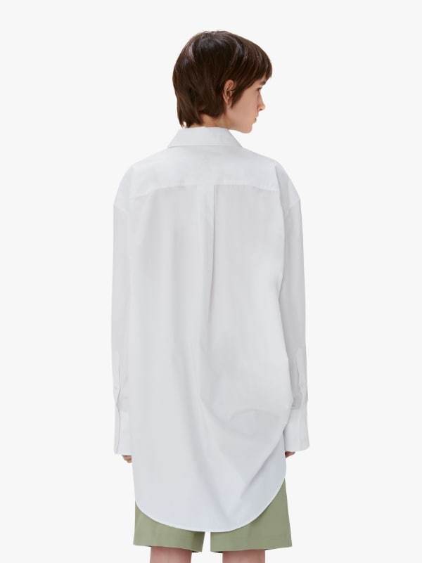 Jw Anderson Eyelet-detailing Oversized Cotton Shirt In White