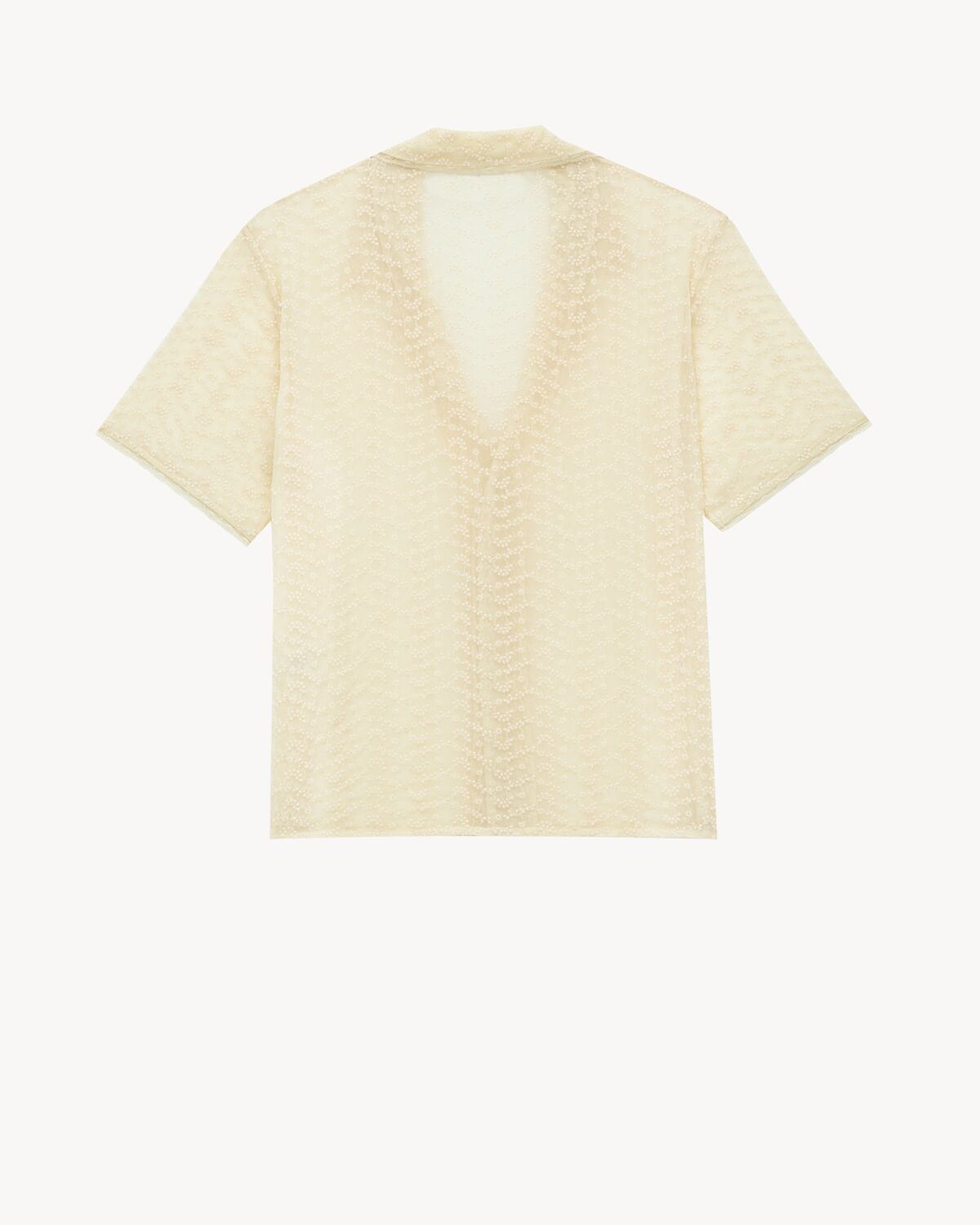 Saint Laurent Broderie Anglaise Pajama Set In Muslin In Neutral
