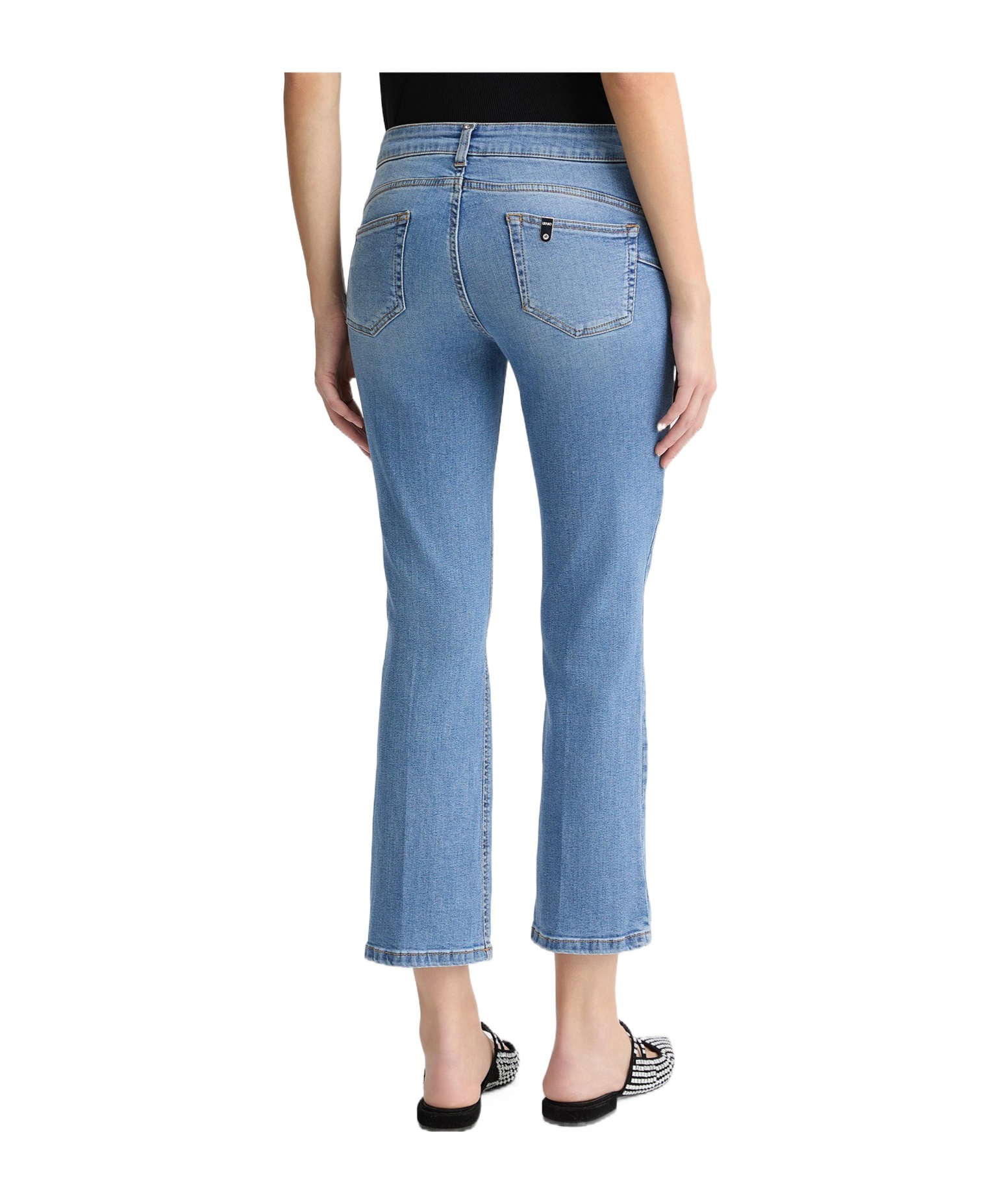 Liu •jo Bootcut Jeans With Rhinestones In Blue