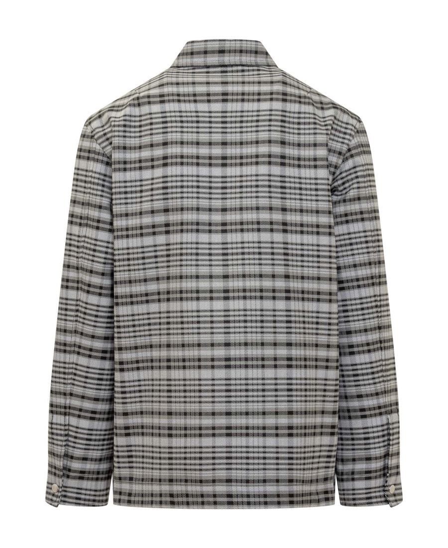 Lanvin Tartan Overshirt Jacket In Gray