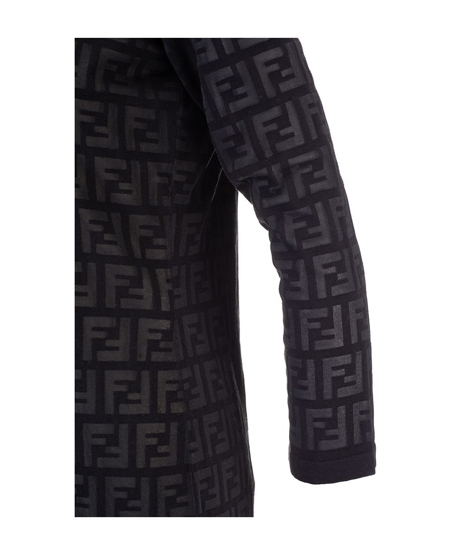 Fendi Printed Casual Dress In Black