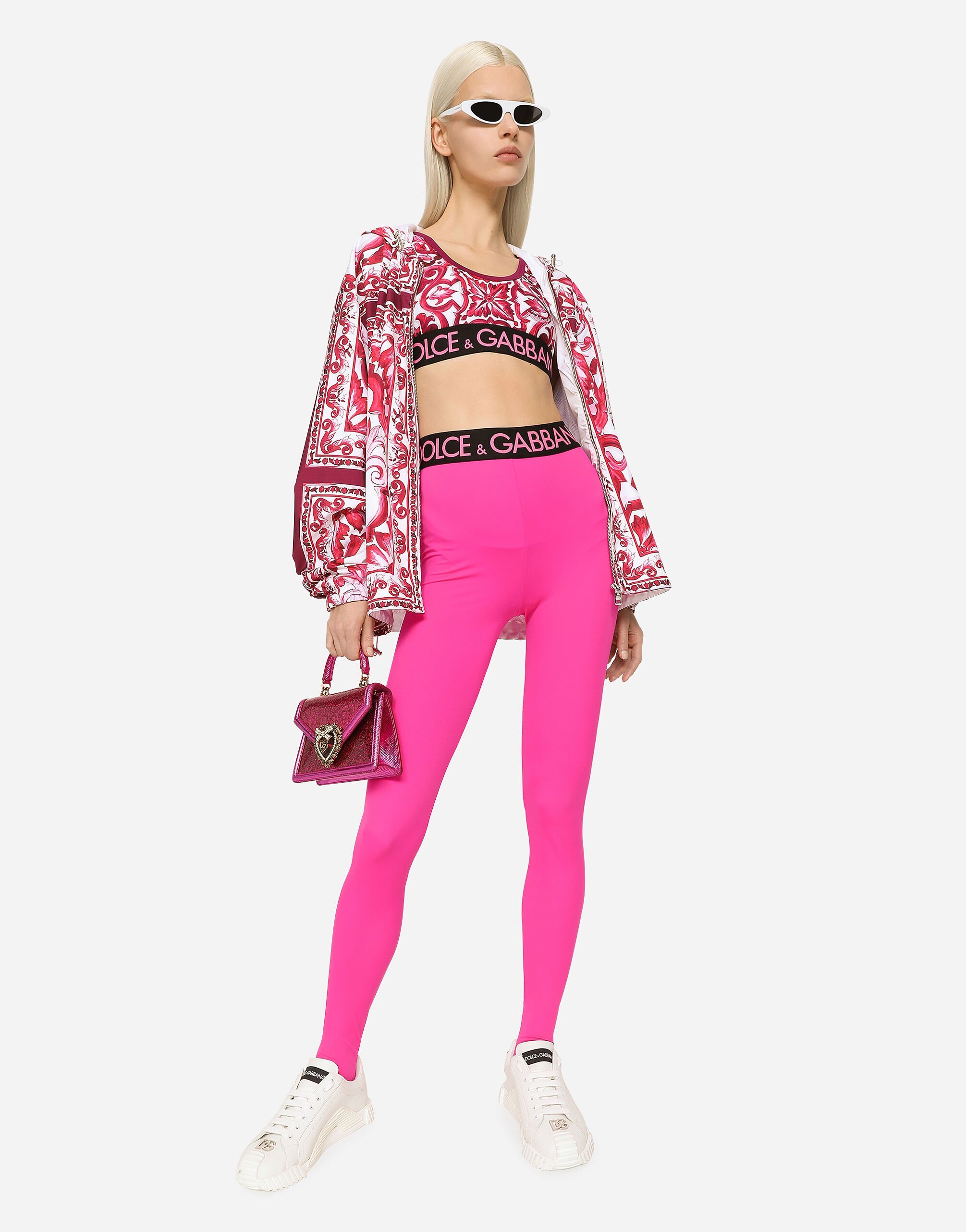 Dolce & Gabbana Majolica-print Cropped Top In Red