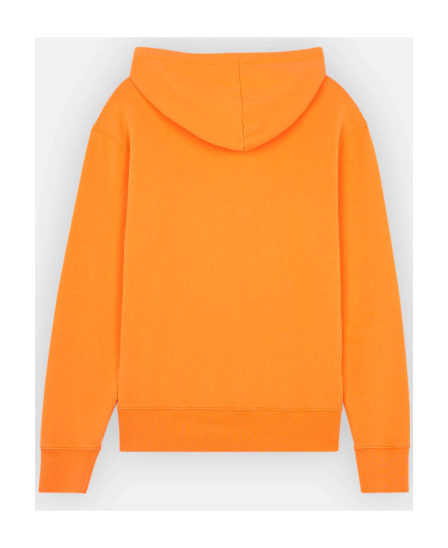 Maison Kitsuné Fox-patch Cotton Drawstring Hoodie In Orange
