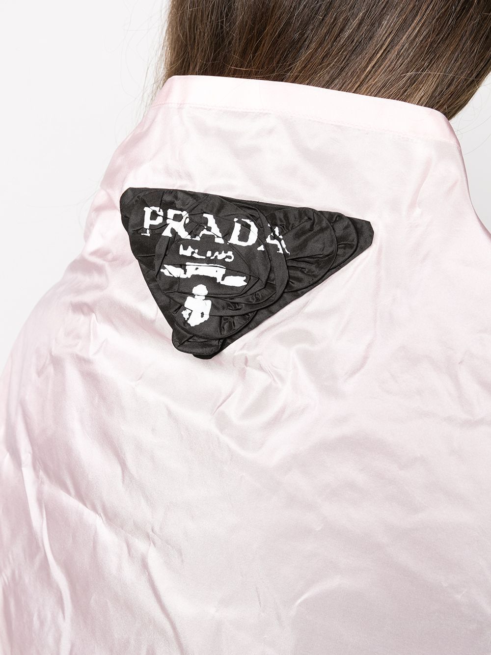 Prada Packable Silk Cape In Pink