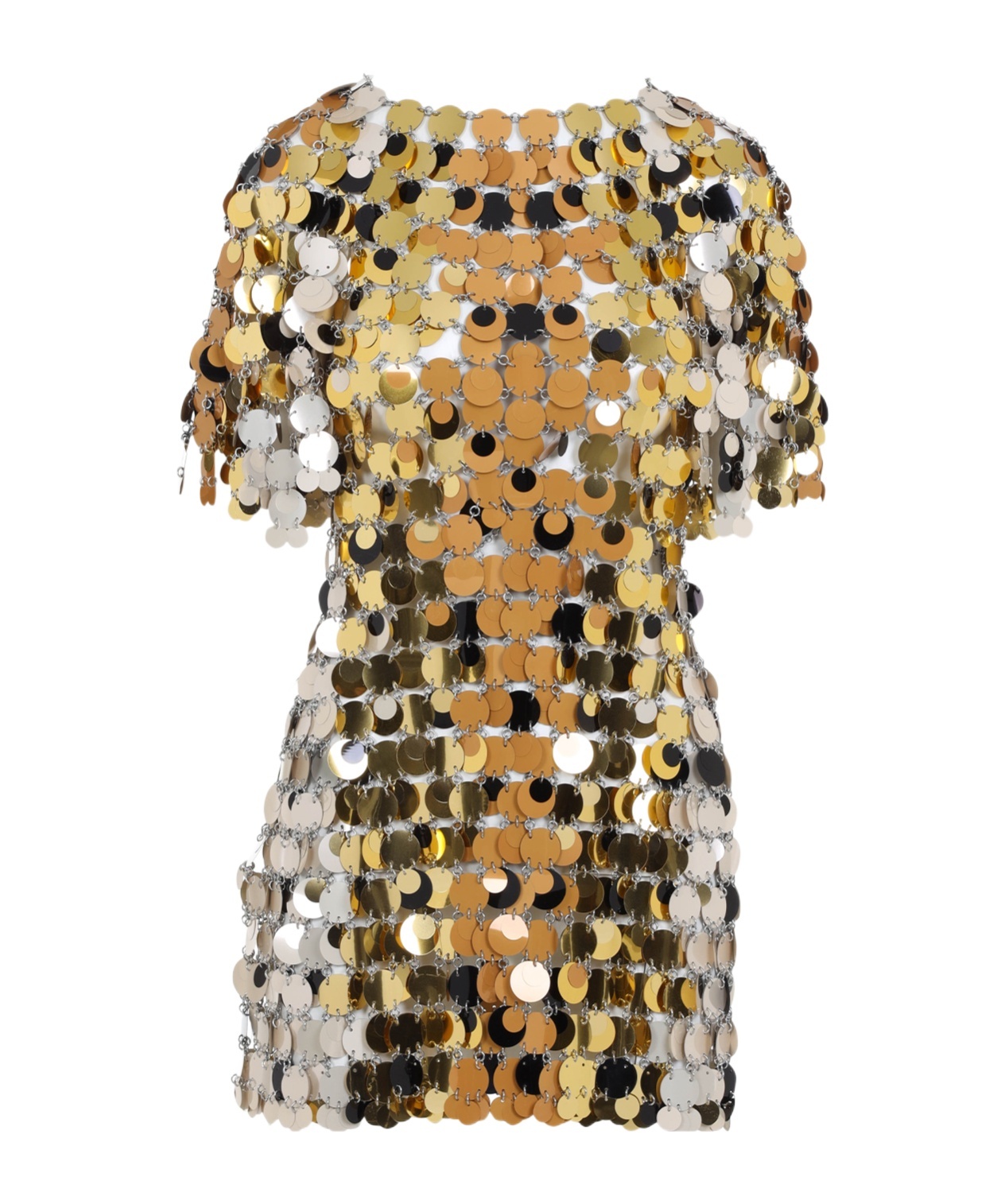 Rabanne Iconic Sparkle Discs Mini Dress In Multicolor