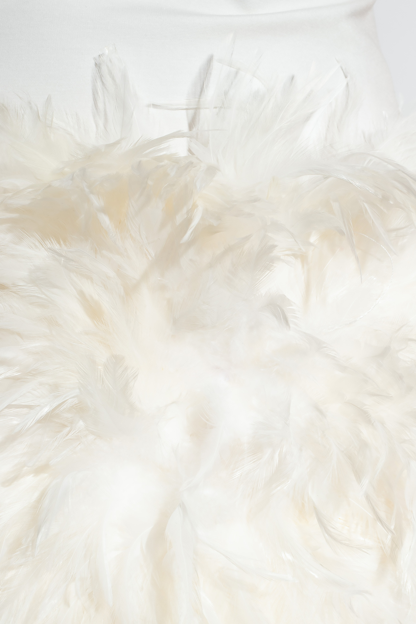 Attico White Fujiko Feather-trimmed Minidress In White