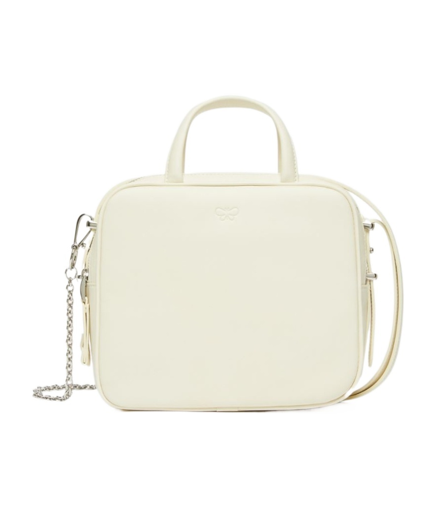 Weekend Max Mara Small Zippered Shoulder Bag In White