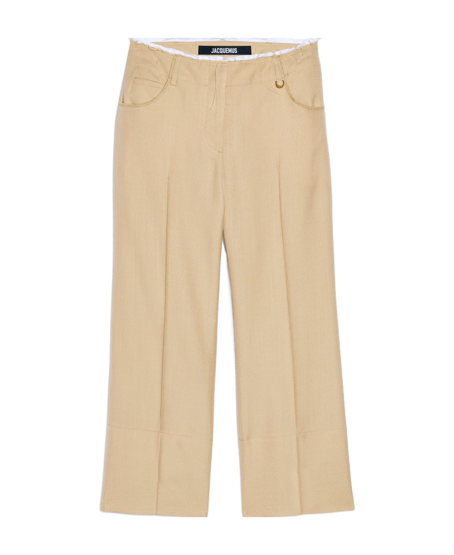 Jacquemus Le Pantalon Cropped Trousers In Nude