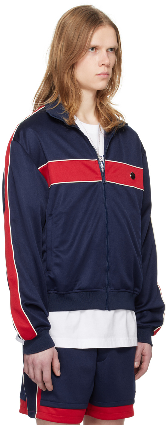 Ambush Stripe-trim Track Jacket In Blue