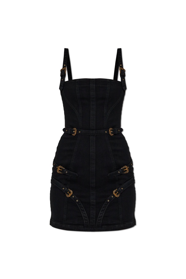 Versace Jeans Suspender Dress In Black