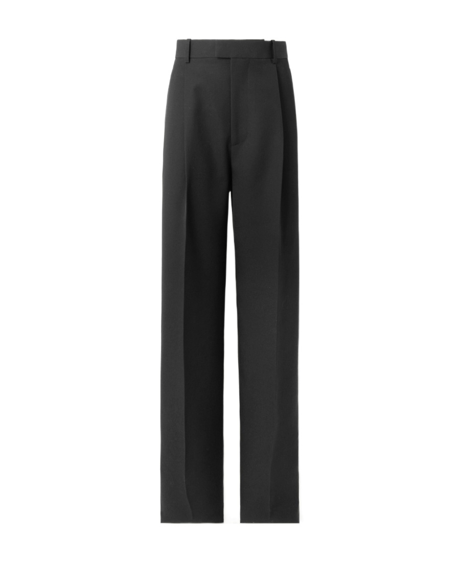 Bottega Veneta Twill Wool Tapered Trousers In Black
