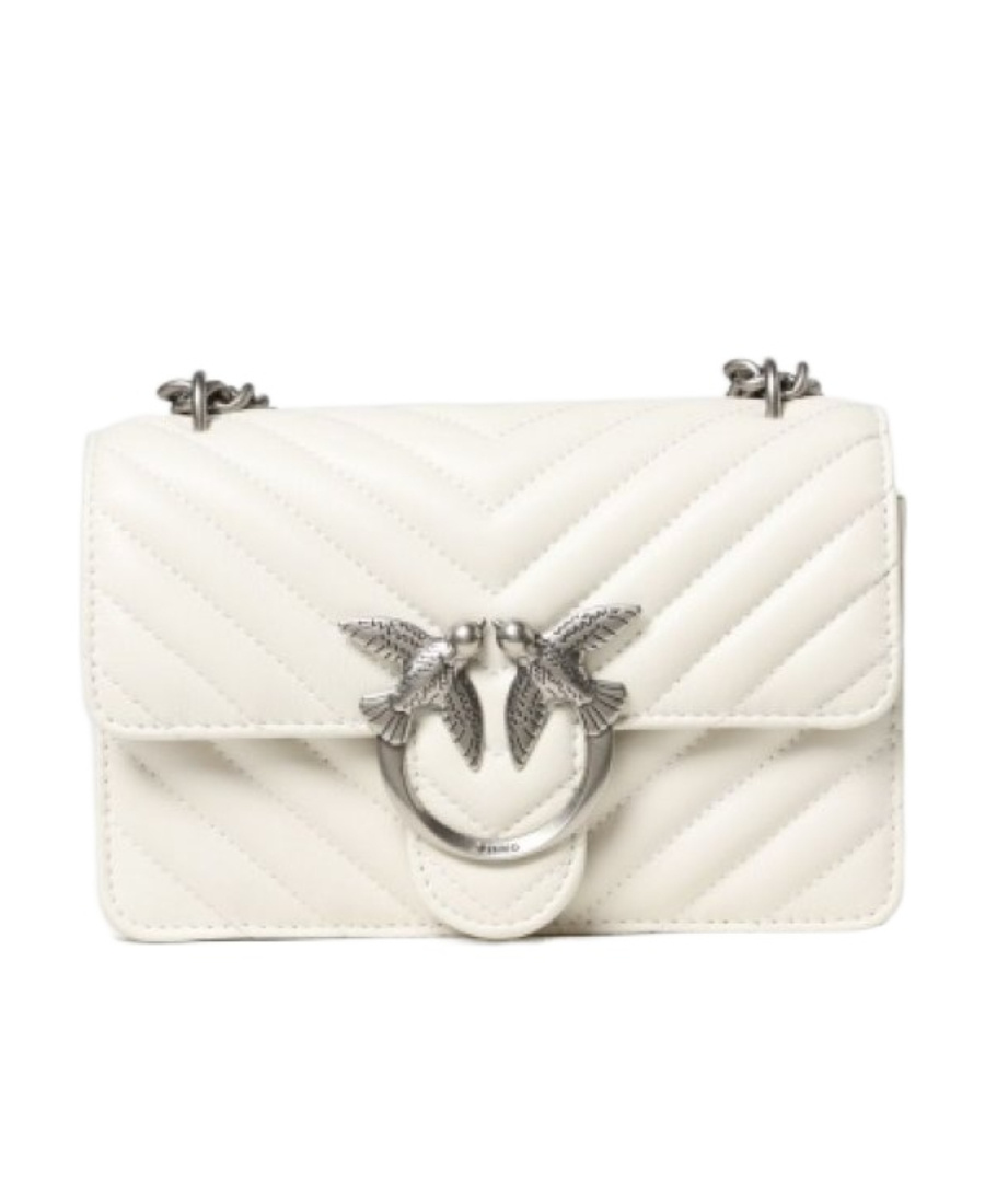 Pinko Quilted Shoulder Bag In Gray