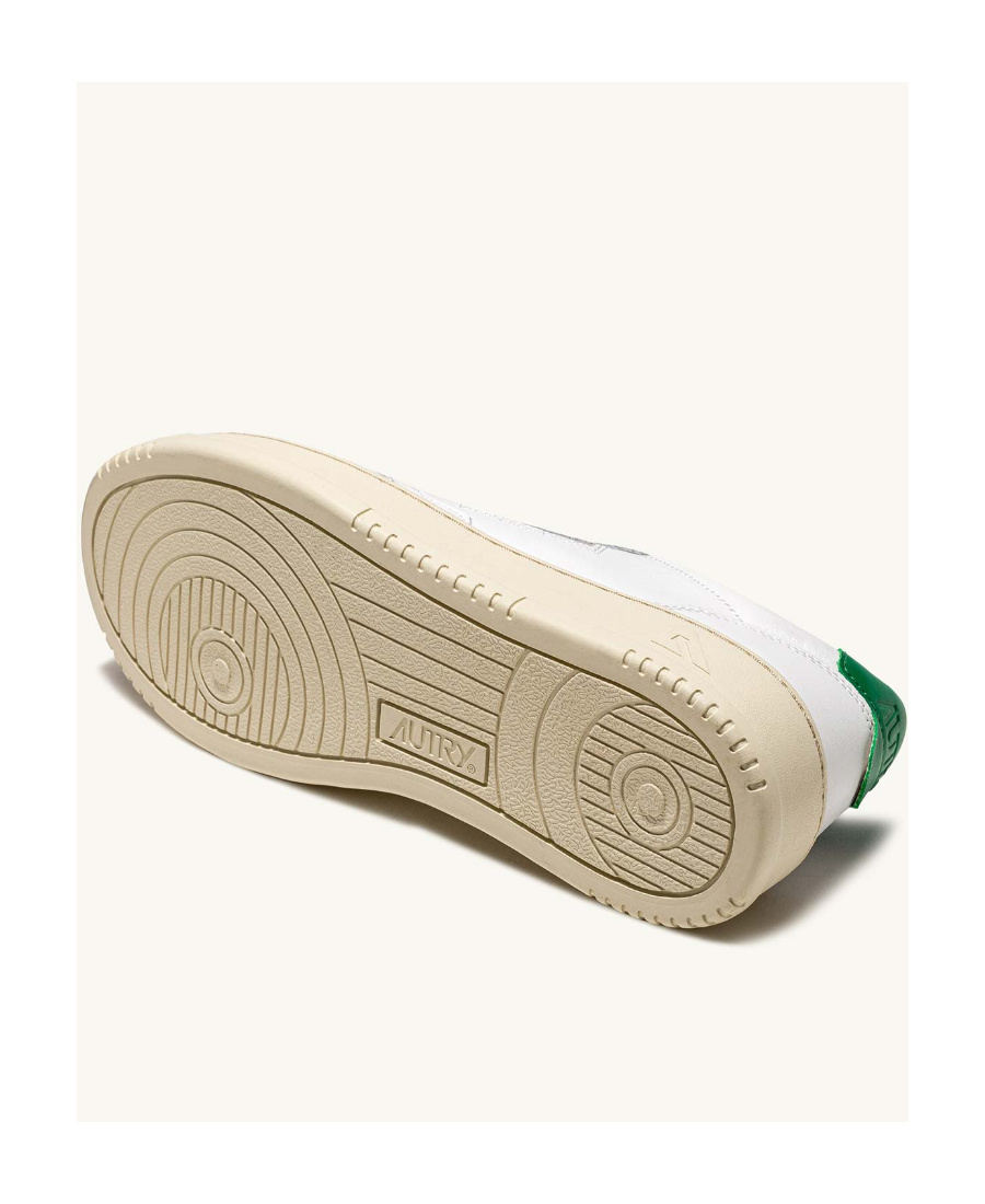 Autry Low-top Leather Sneakers With Perforated Upper And Contrasting Sole In White